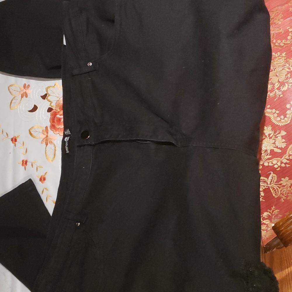 Black Ripped  straight leg Jeans